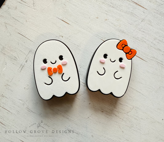 Mrs. and Mr. Cute Ghost Straw Charm