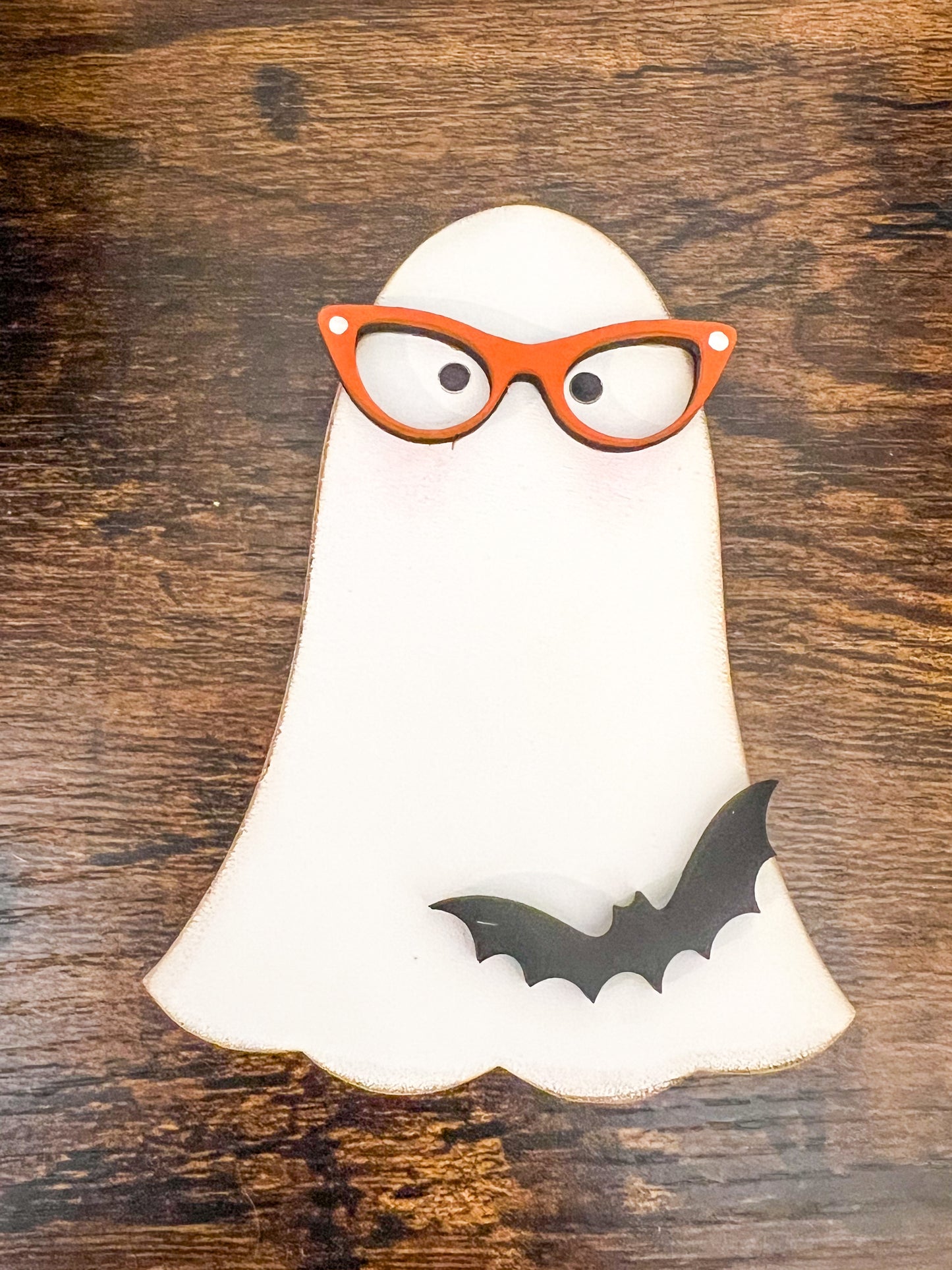 Nerdy Ghost Shelf Sitters | Chunky Ghost Tiered Tray Decor | Halloween Accents