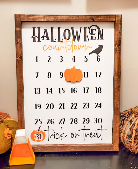 Halloween Countdown Sign with Magnetic Pumpkin