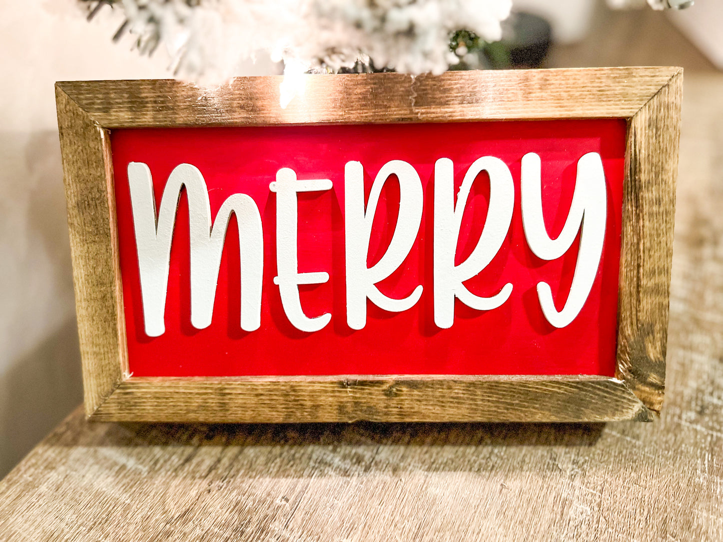 Merry Wood Sign