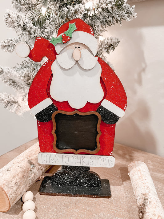 Christmas Countdown Santa |  Days Till Christmas Sign | Santa Decor