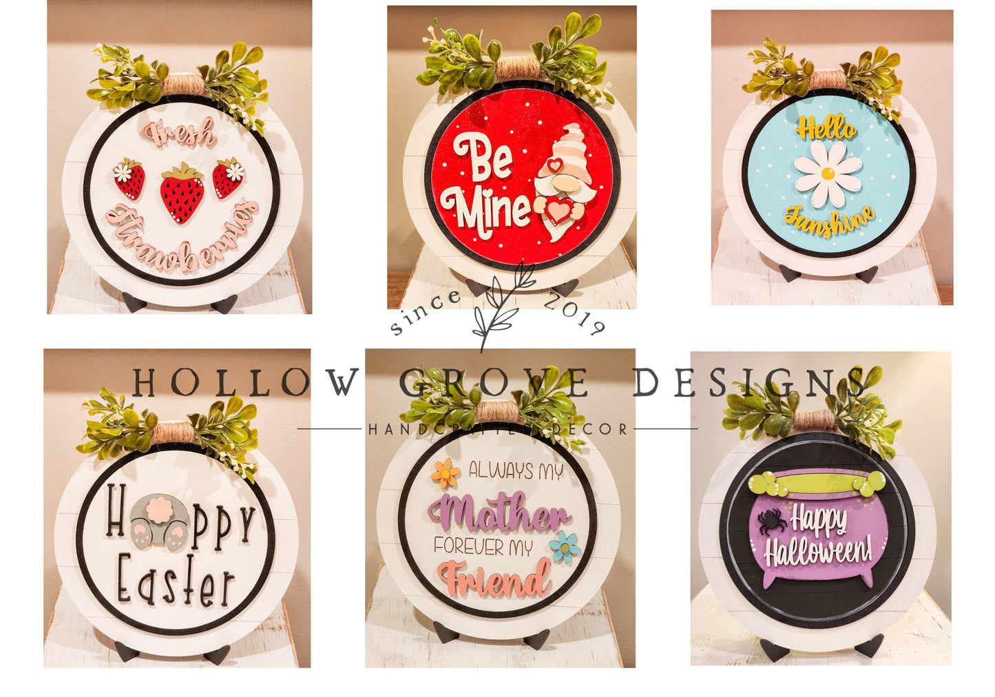 Interchangeable Round Sign Inserts | Interchangeable Inserts | Seasonal Sign | Interchangeable Decor