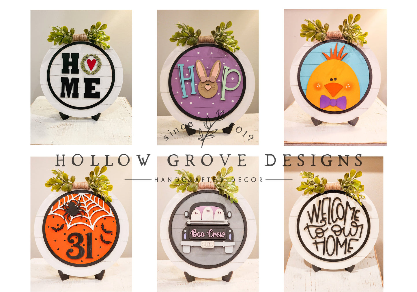 Interchangeable Round Sign Inserts | Interchangeable Inserts | Seasonal Sign | Interchangeable Decor