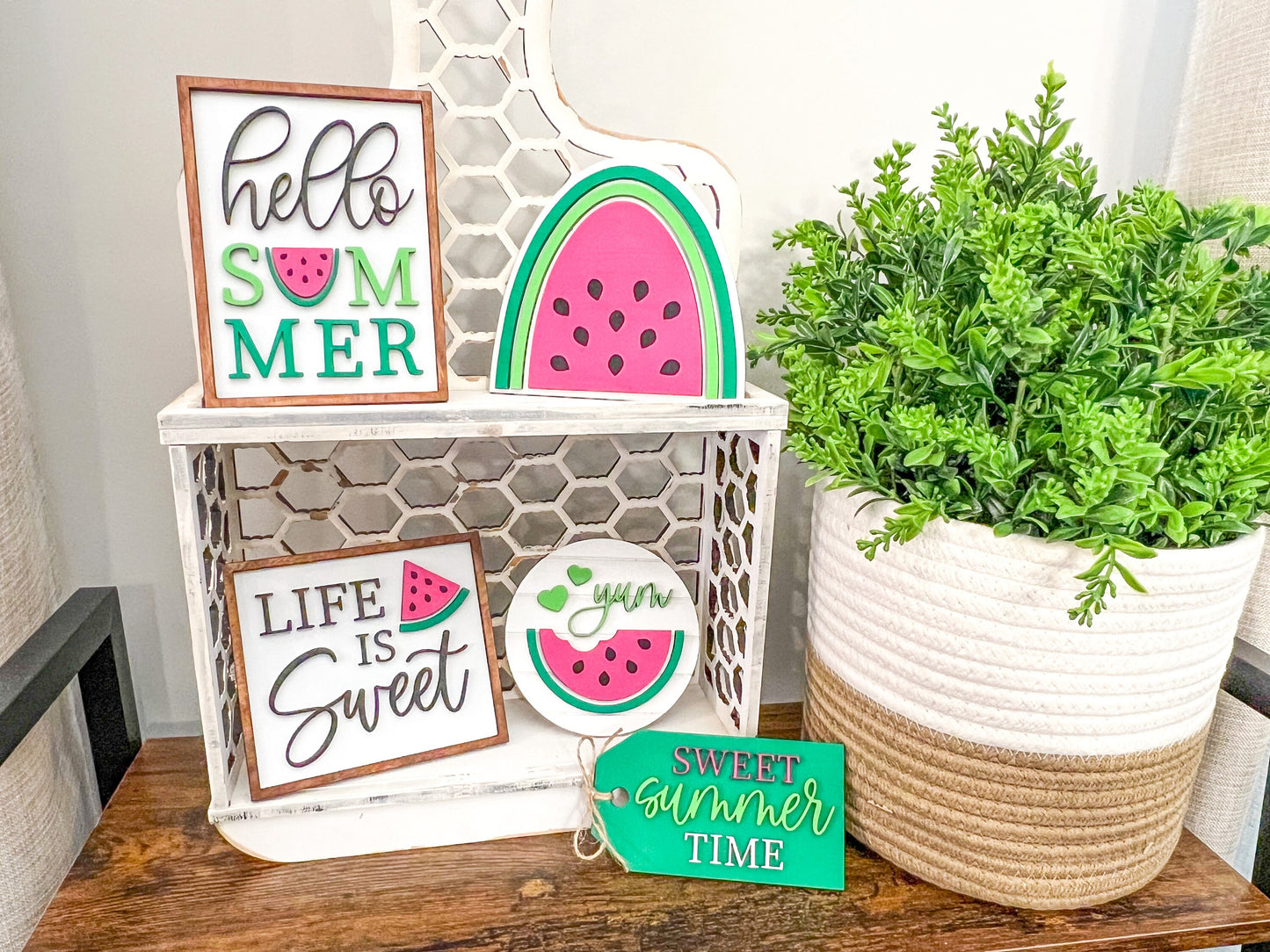 Watermelon Tiered Tray Set | Watermelon Decor | Hello Summer | Summer Decor