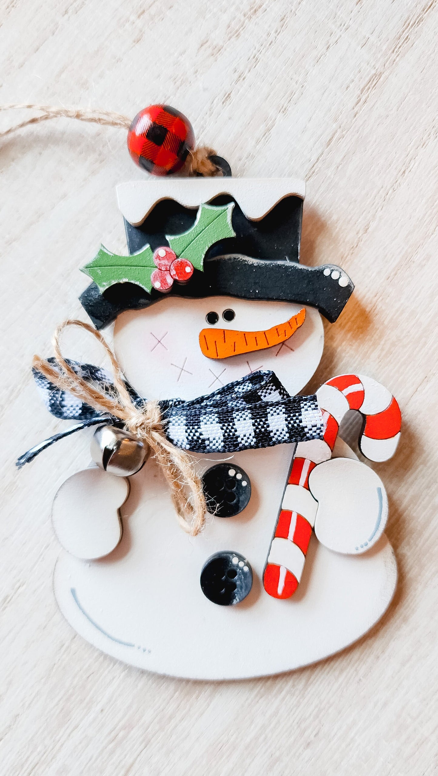 Candy Cane Snowman Ornament | Snowman Decor | Christmas Ornament