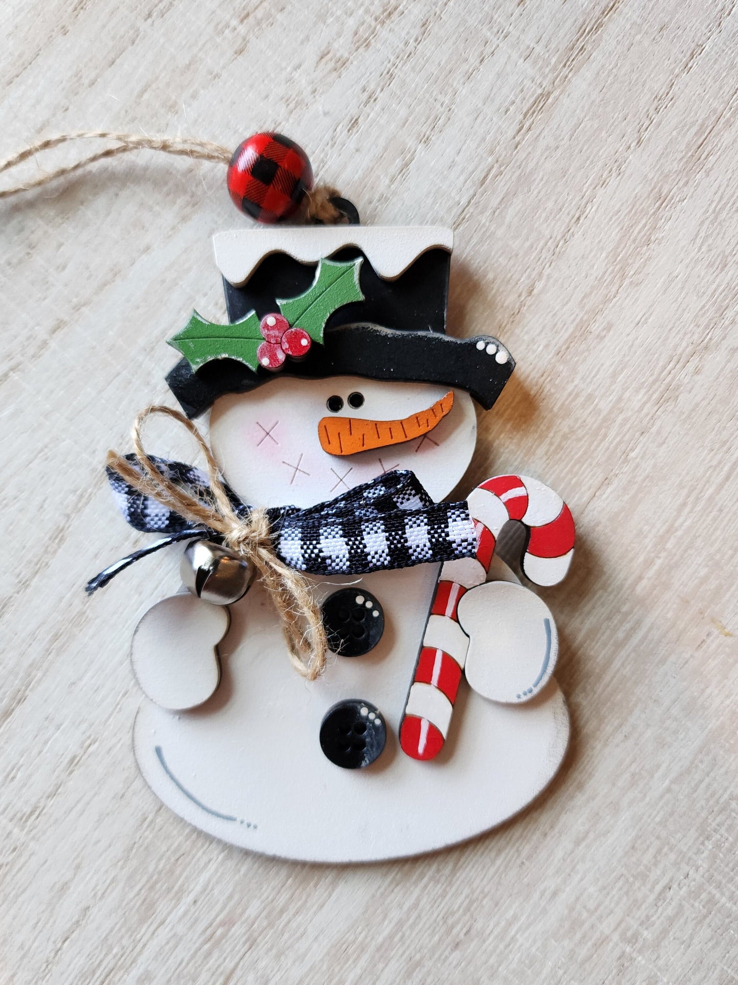 Candy Cane Snowman Ornament | Snowman Decor | Christmas Ornament