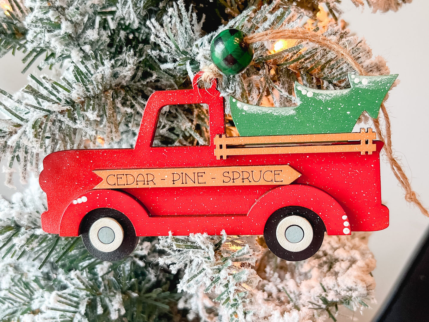 Vintage Red Truck Christmas Ornament | Truck Ornament | Christmas Ornament | Vintage Ornament