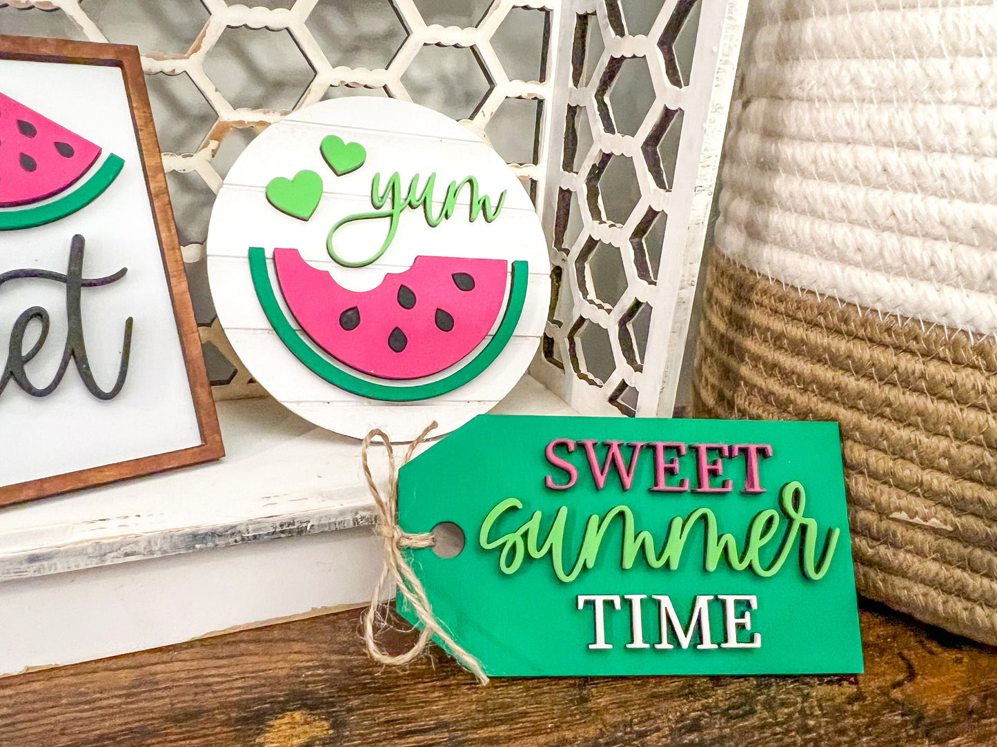 Watermelon Tiered Tray Set | Watermelon Decor | Hello Summer | Summer Decor