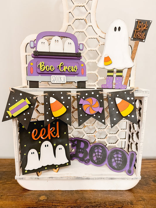 Boo Crew Halloween Tiered Tray Set | Halloween Decor | Tiered Tray Sets | Halloween Shelf Sitter