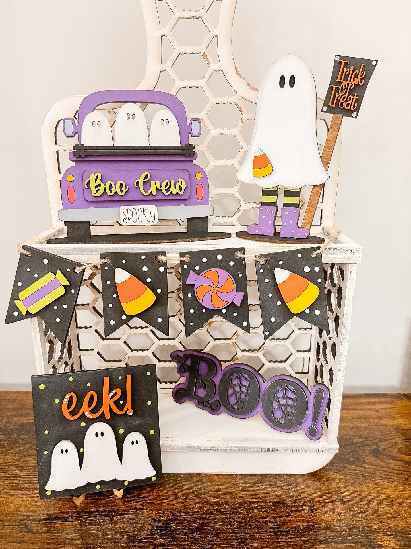 Boo Crew Halloween Tiered Tray Set | Halloween Decor | Tiered Tray Sets | Halloween Shelf Sitter