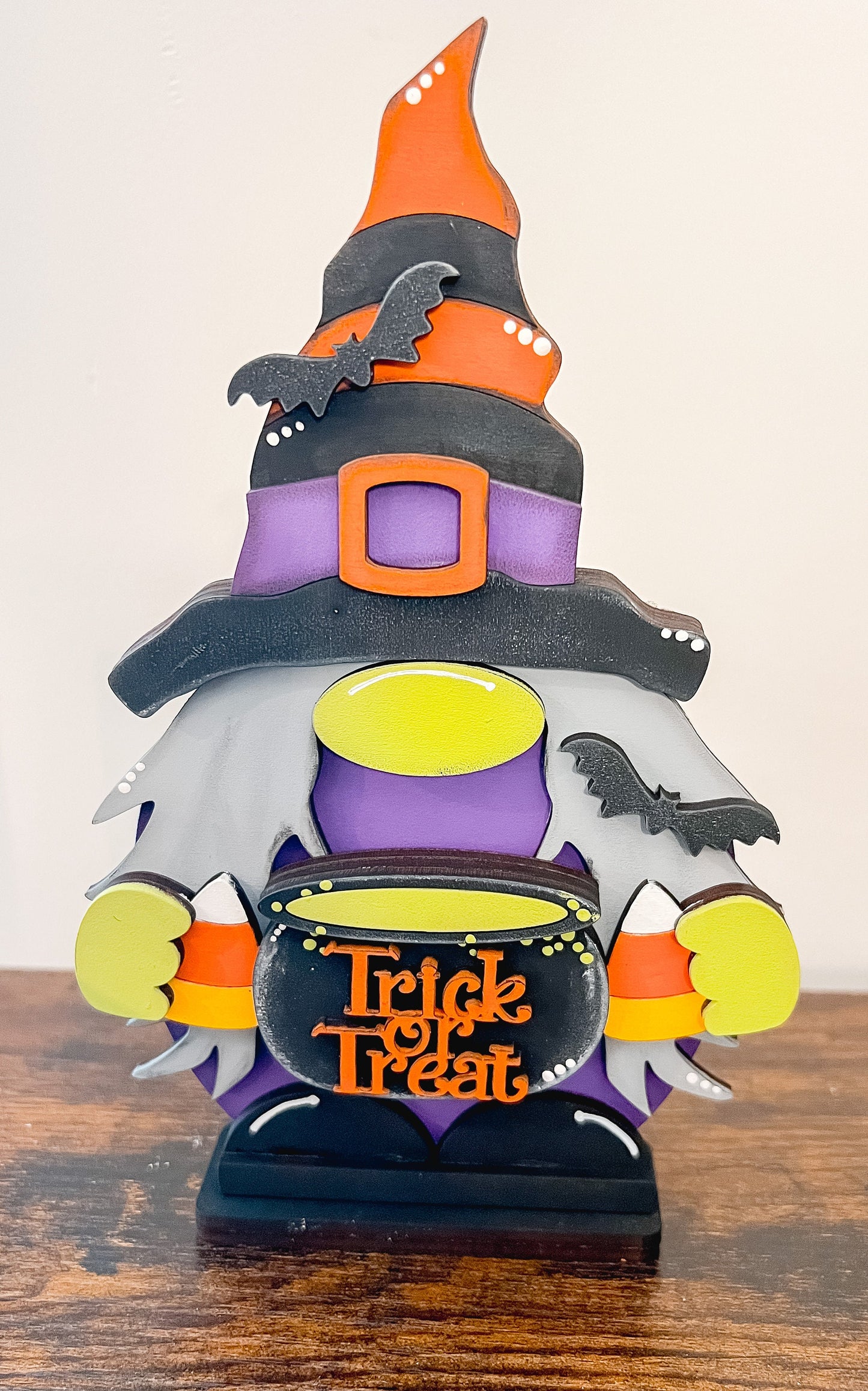 Witch Gnome | Decorative Gnomes | Halloween Decor | Trick or Treat | Halloween Tiered Tray Decor | Witches Cauldron