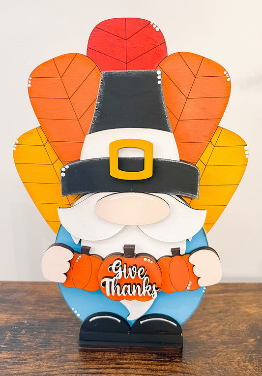 Pilgrim Gnome | Turkey Gnome | Give Thanks Decor | Fall Seasonal Decor