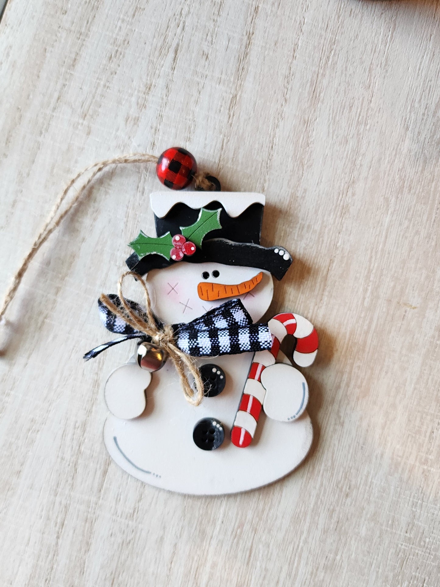 Candy Cane Snowman Ornament | Snowman Decor | Christmas Ornament