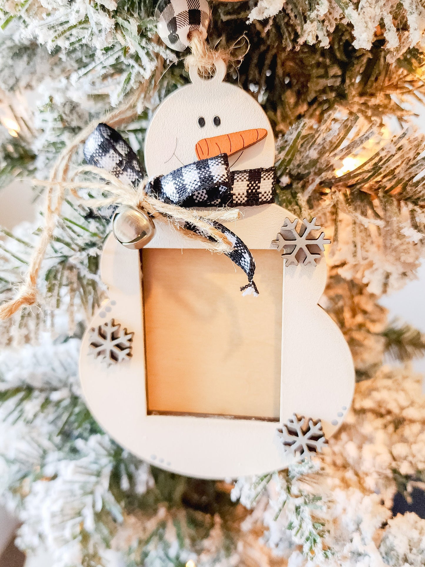 Gingerbread and Snowman Photo Ornament | Photo Tree Decor | Photo Ornament