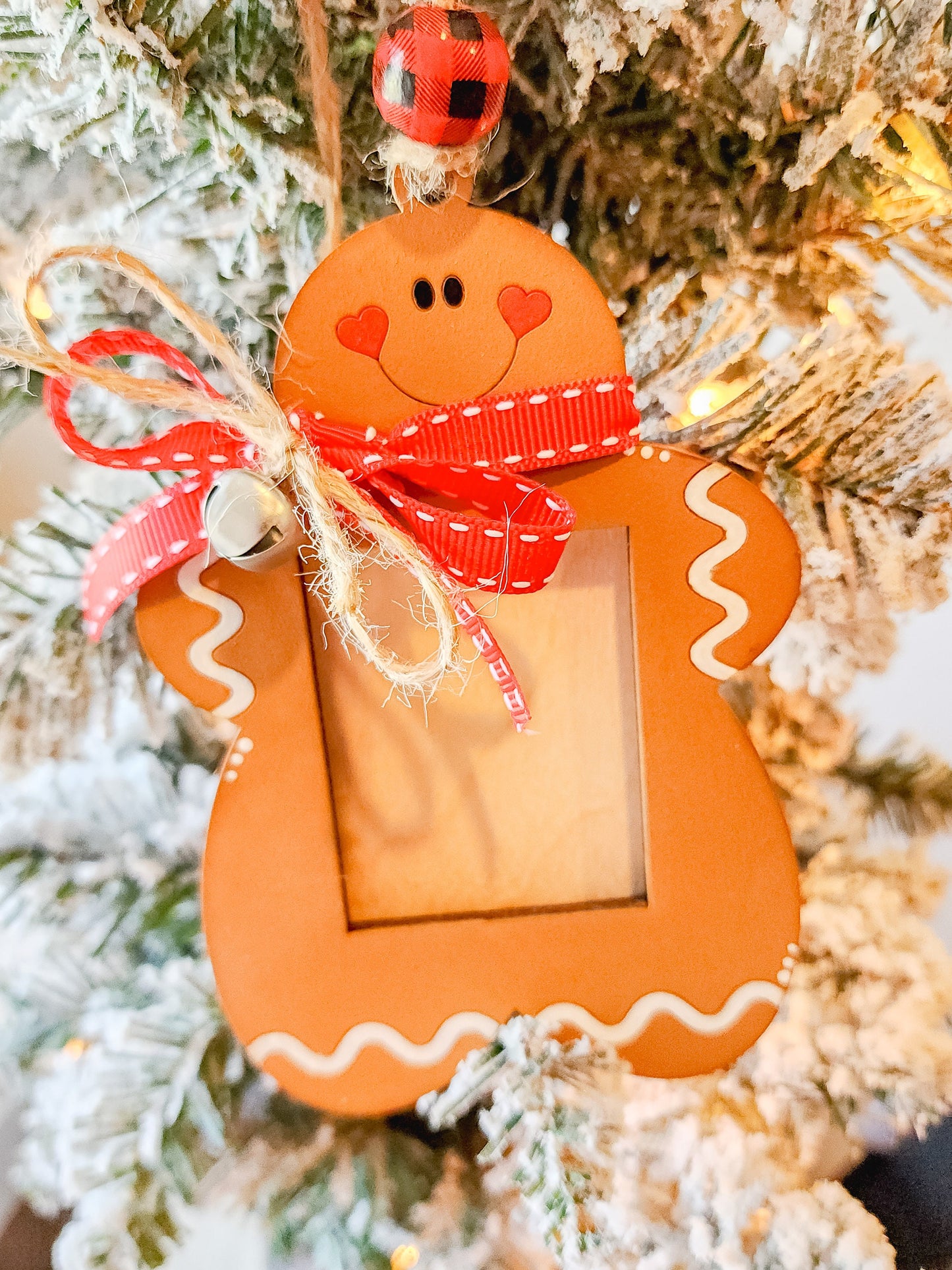 Gingerbread and Snowman Photo Ornament | Photo Tree Decor | Photo Ornament