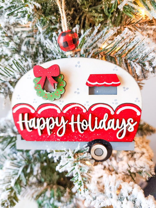 Happy Holiday Camper Ornament | Happy Camper | Christmas Ornament