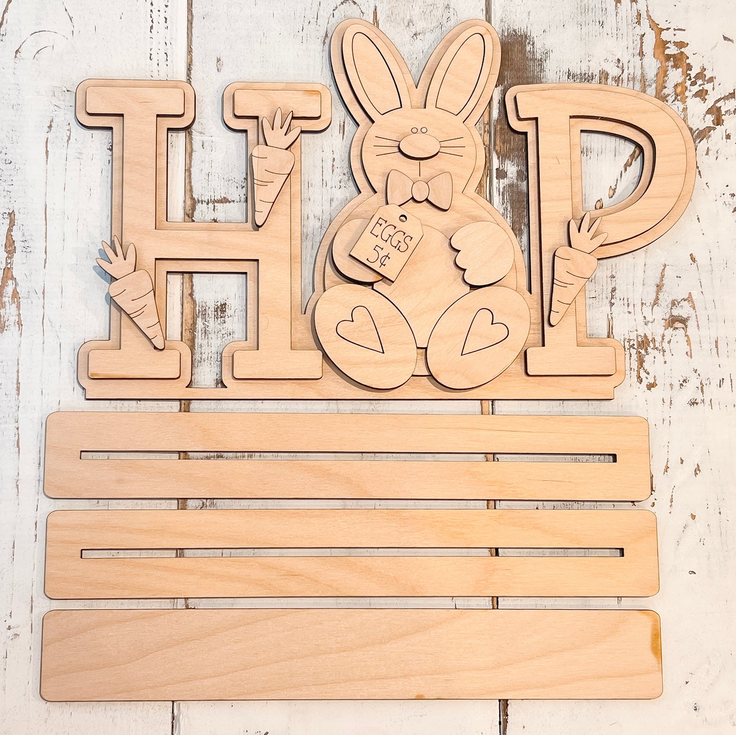 HOP Standing Bunny | Easter Shelf Decor | Easter Tiered Tray Decor | DIY Easter Blank | Spring Decor | Easter Bunny Blank