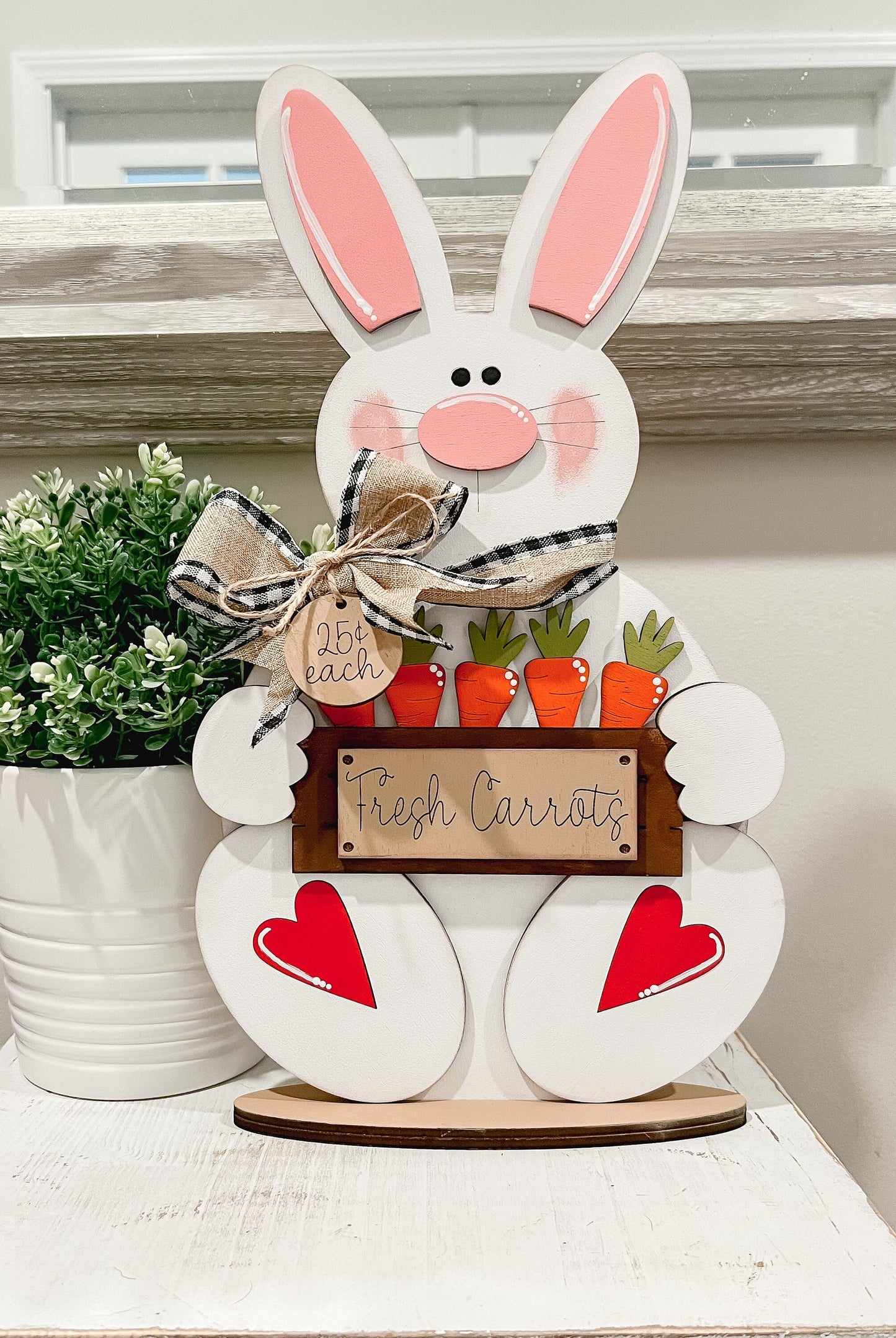 Easter Bunny Shelf Sitter | Easter Bunny with Carrot | Spring Craft Blank | Spring Wood Blank | Spring Decor