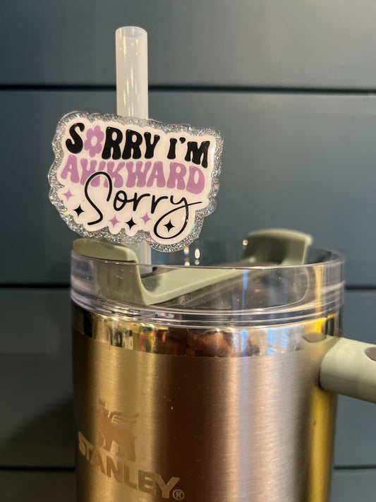 Sorry Im Awkward Sorry Tumbler Straw Charm | Tumbler Accessories | Straw Charm | Funny Charm