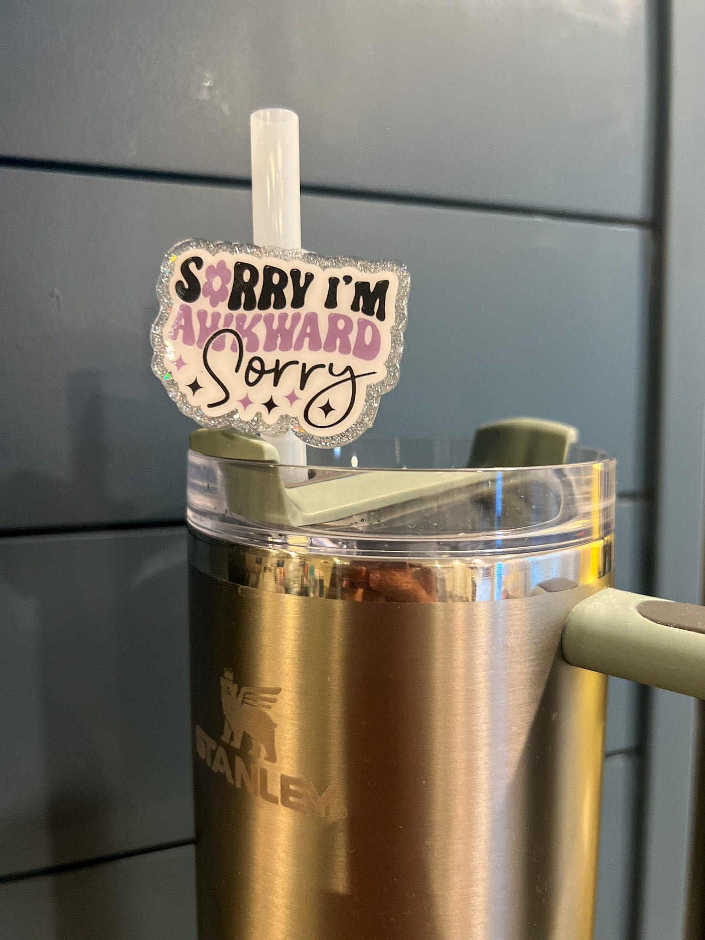 Sorry Im Awkward Sorry Tumbler Straw Charm | Tumbler Accessories | Straw Charm | Funny Charm