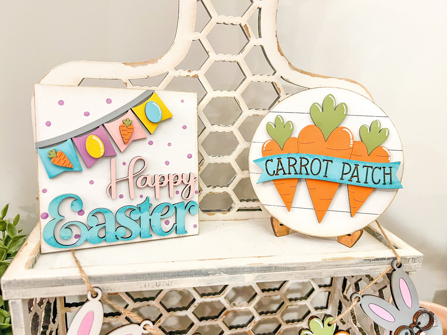 Happy Easter Tiered Tray | Easter Egg Decor | Easter Decor | Spring Tiered Tray