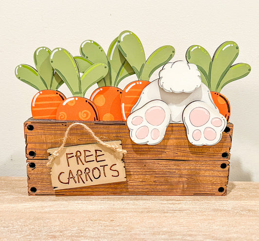 Bunny Butt and Carrot Crate Shelf Sitter | Easter Decor | Spring Decor | Bunny Decor