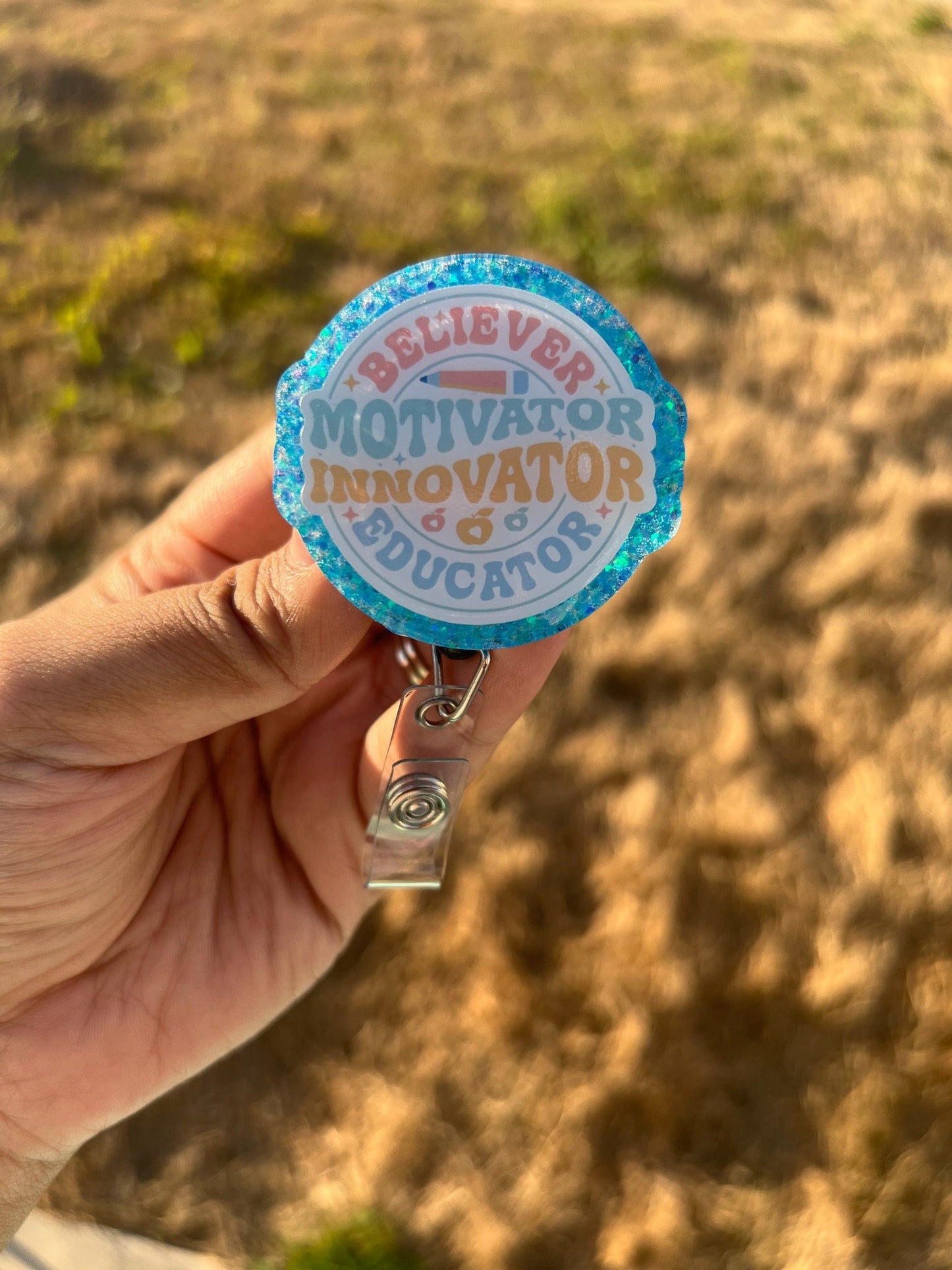 Believer, Motivator, Innovator, Educator Badge Reel | Teacher Appreciation| Teacher Badge Reel| ID Holder | Interchangeable Badge Reel