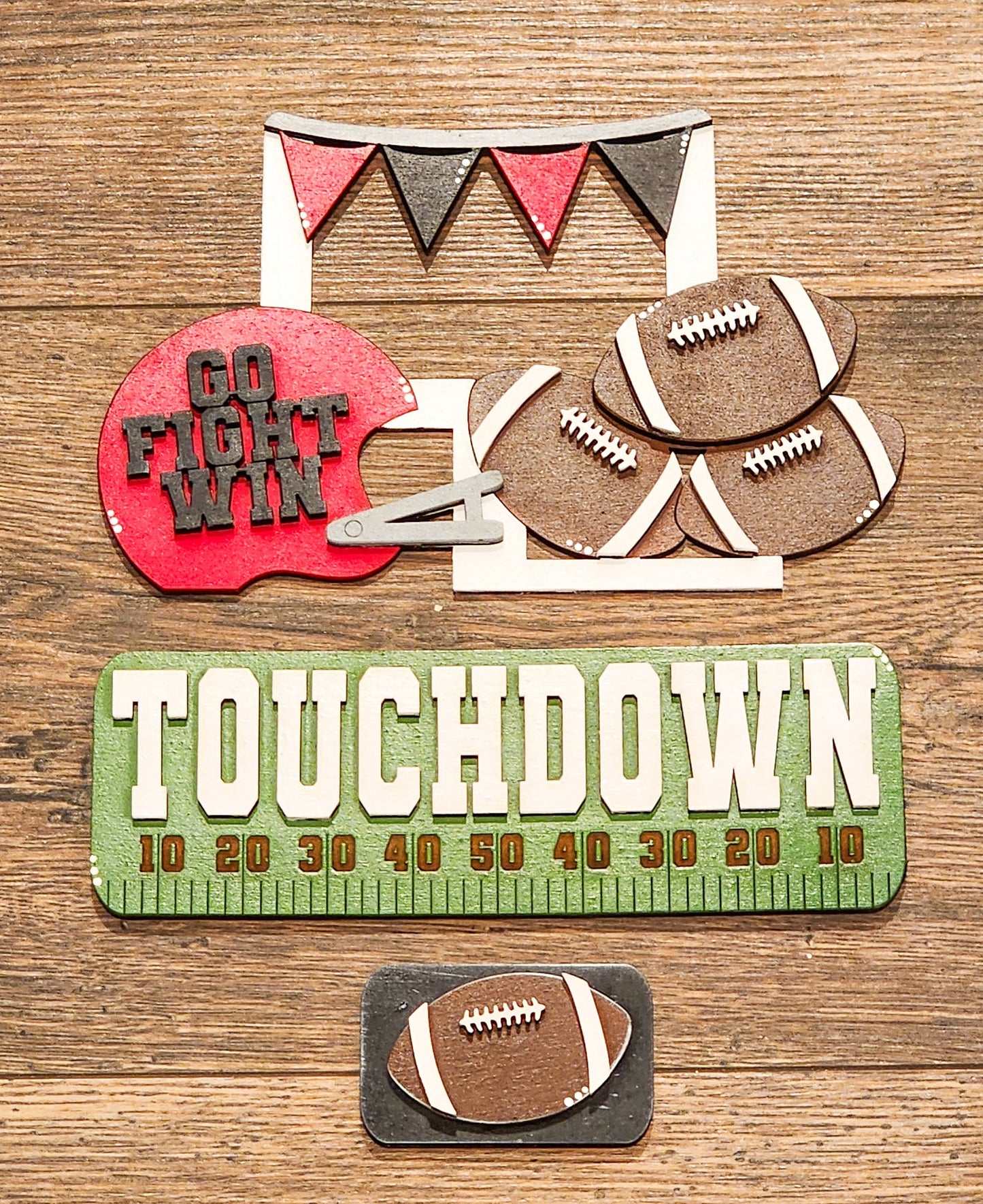 Interchangeable Truck Football Insert | Truck Door Hanger | Seasonal Decor | Tiered Tray Decor | Football Decor