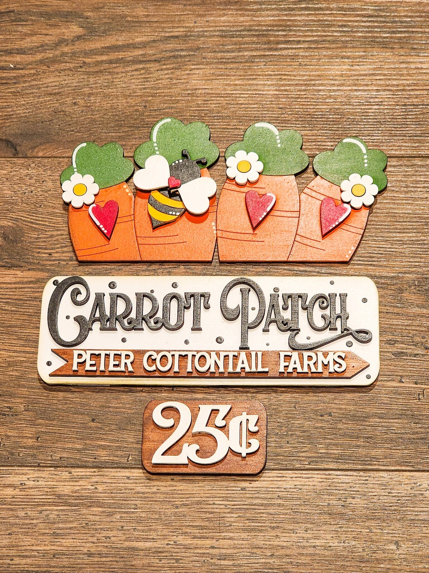 Carrot Patch Truck Insert | Truck Door Hanger | Seasonal Decor | Tiered Tray Decor | Spring and Easter Decor | Spring Door Hanger