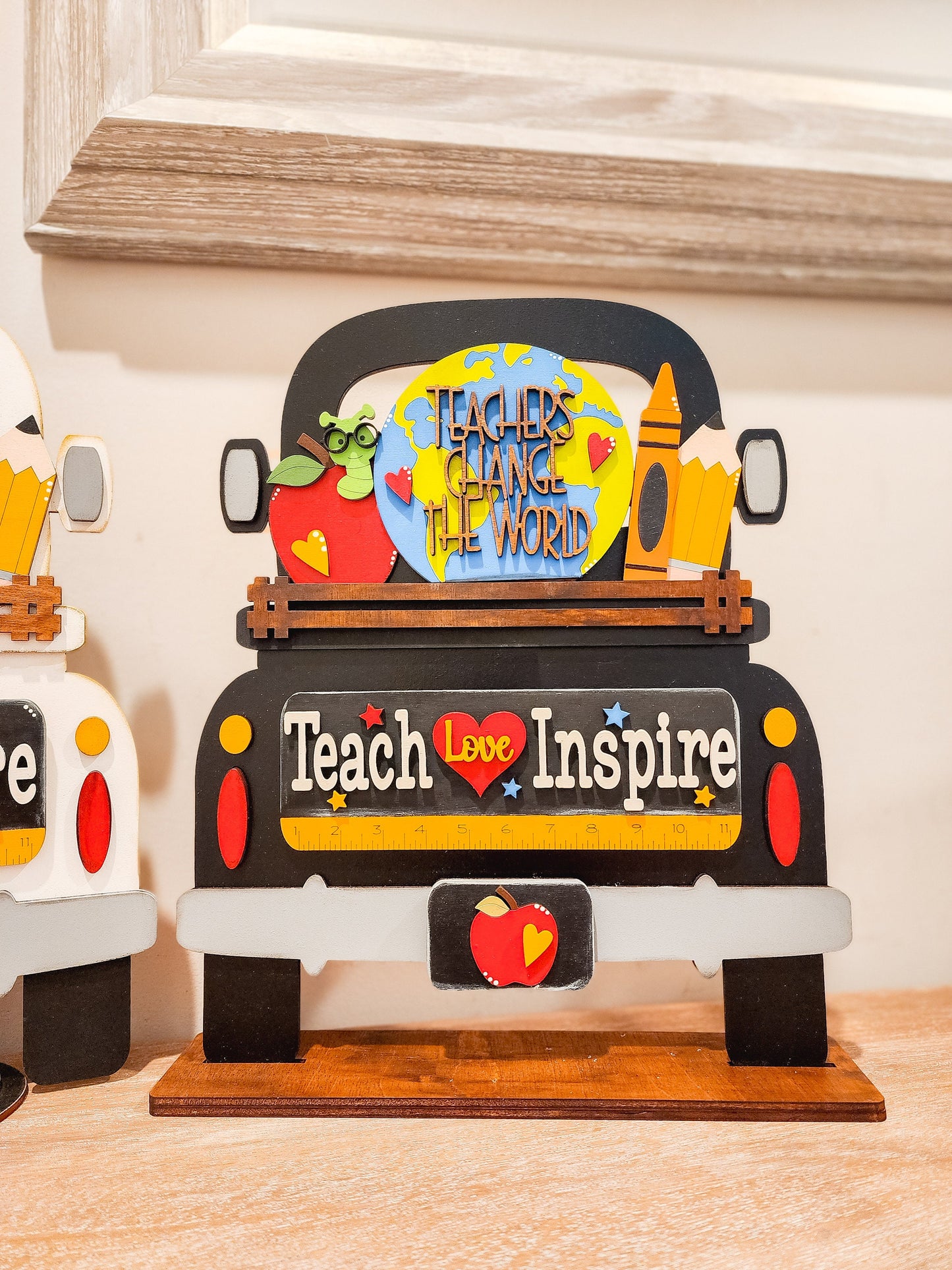 Teacher and Educator Truck Insert | Truck Door Hanger | Seasonal Decor | Tiered Tray Decor | Teacher Appreciation Gift | Globe Door Hanger