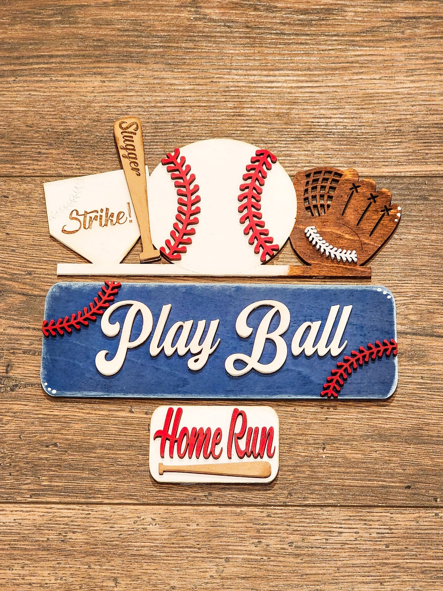 Baseball Interchangeable Truck Insert | Truck Door Hanger | Seasonal Decor | Tiered Tray Decor | Baseball Decor