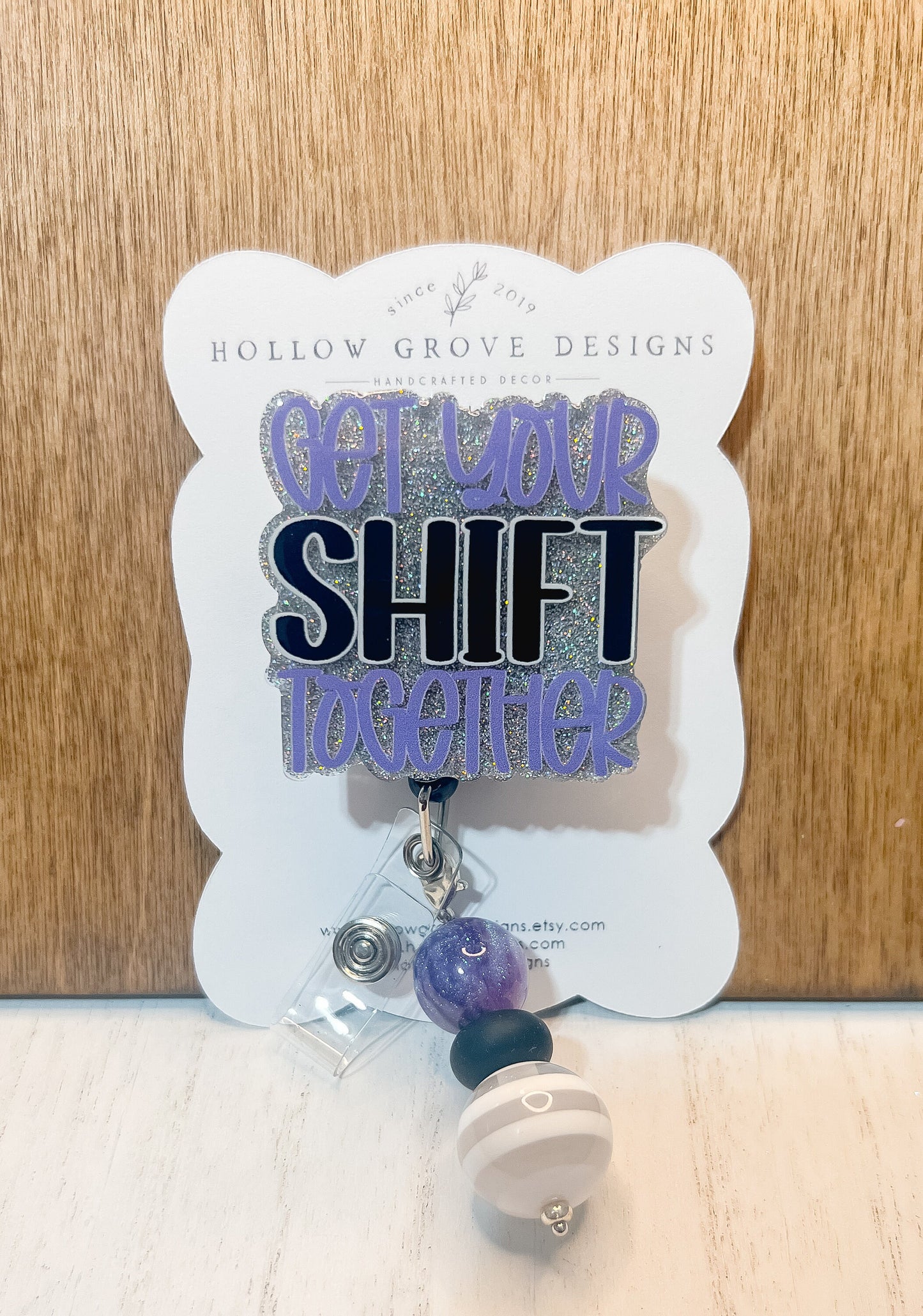 Get Your Shift Together Badge Reel| ID Hold | Beaded Badge Reel| Interchangeable Badge Reel| Funny Badge Reel