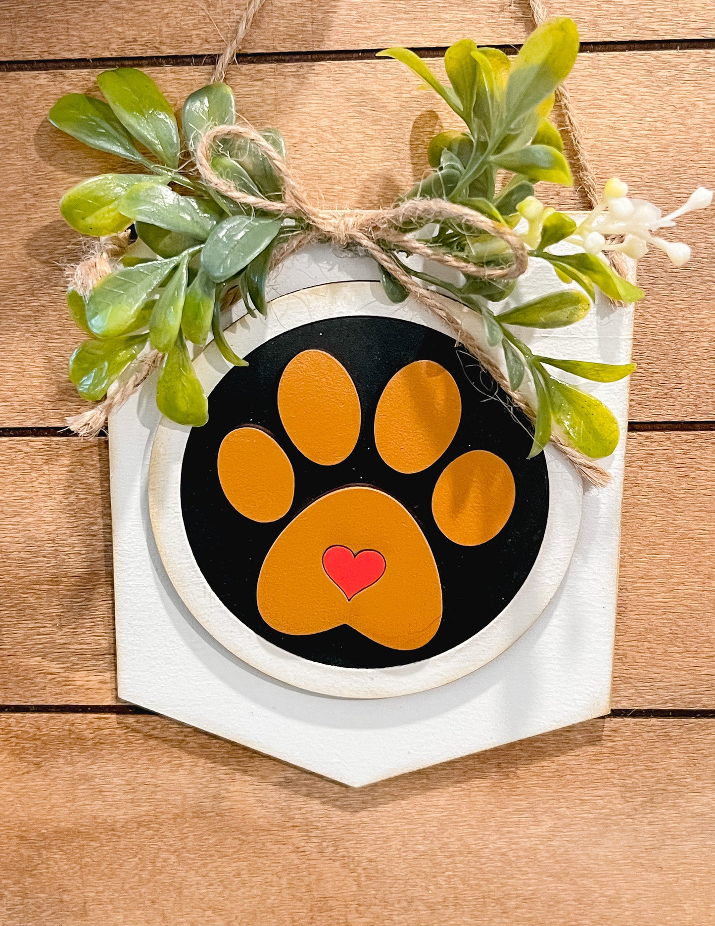 Dog Paw 3-Inch Insert for Interchangeable Seasonal Sign | Interchangeable Hanging Sign | Seasonal Decor | Pet Lover Decor | Dog Sign