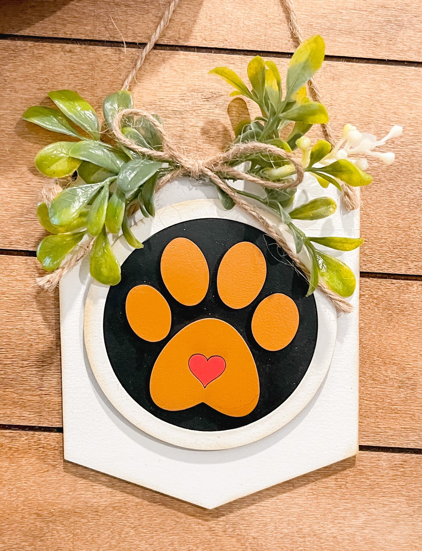 Dog Paw 3-Inch Insert for Interchangeable Seasonal Sign | Interchangeable Hanging Sign | Seasonal Decor | Pet Lover Decor | Dog Sign