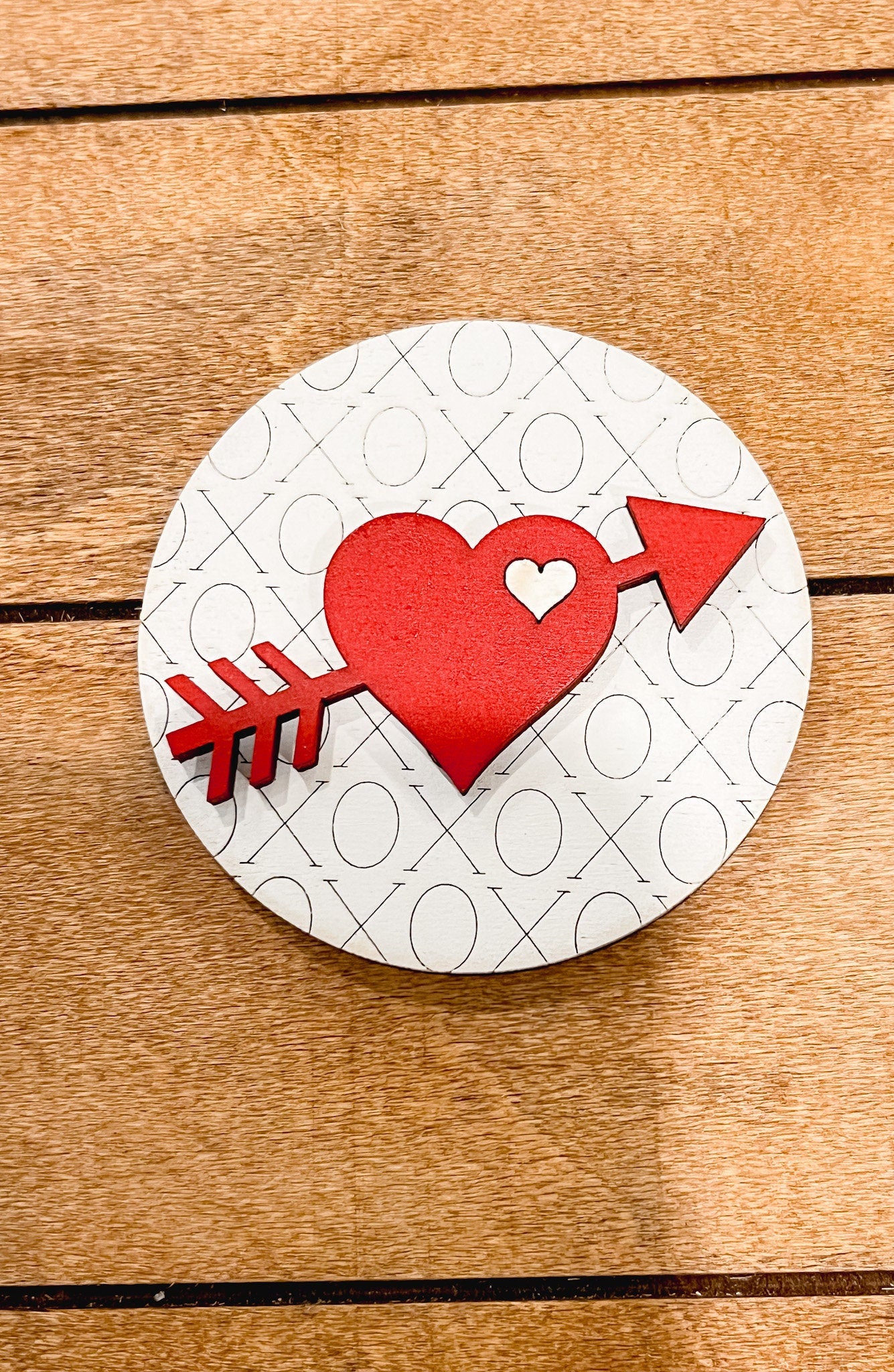 Heart and Arrow 3-Inch Insert for Interchangeable Seasonal Sign | Interchangeable Hanging Sign | Seasonal Decor | Valentines DayDecor