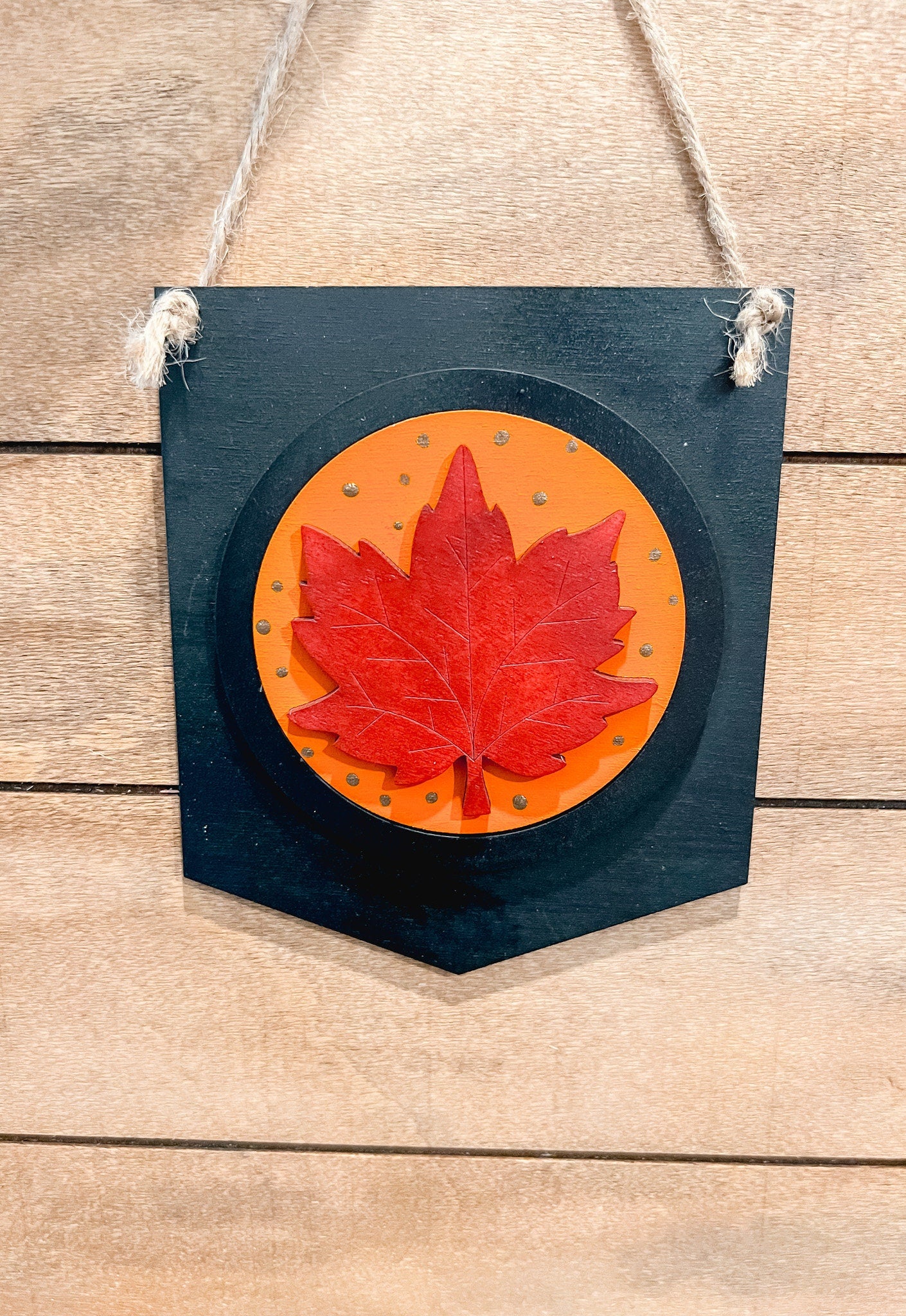 Fall Leaf 3-Inch Insert for Interchangeable Seasonal Sign | Interchangeable Hanging Sign | Seasonal Decor | Fall Decor