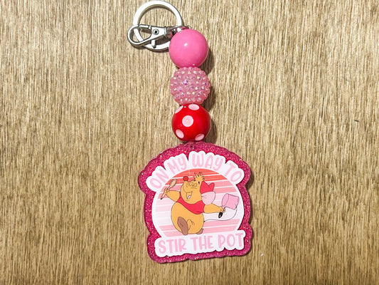 On My Way to Stir the Pot Beaded Keychain| Funny and Sassy Keychain | Beaded Keychain