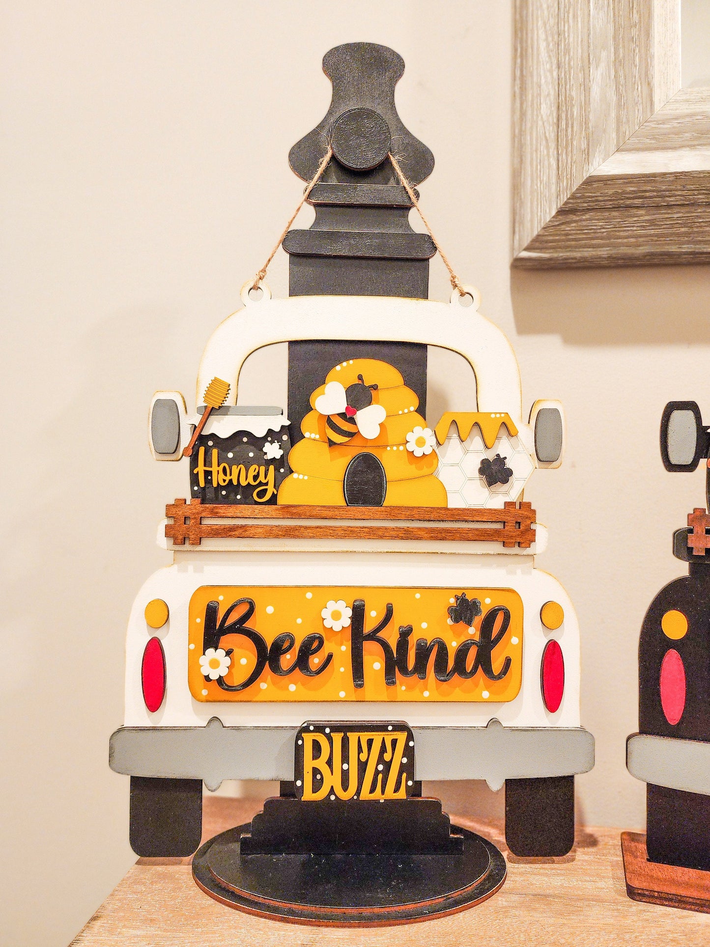 Bee Kind Truck Insert | Truck Door Hanger | Seasonal Decor | Tiered Tray Decor | Spring Decor | Spring Door Hanger| Bumblebee Decor