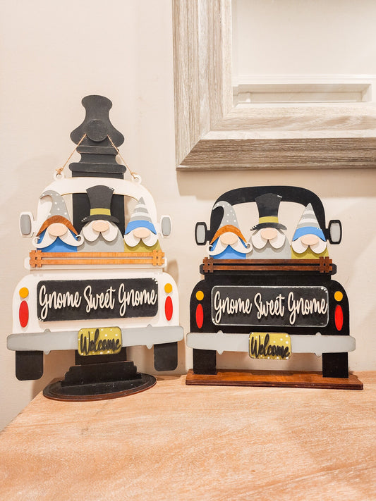 Gnome Sweet Gnome Truck Insert | Truck Door Hanger | All Season Decor | Home Door Hanger| Gnome Decor | Home Sweet Home | Housewarming Gift