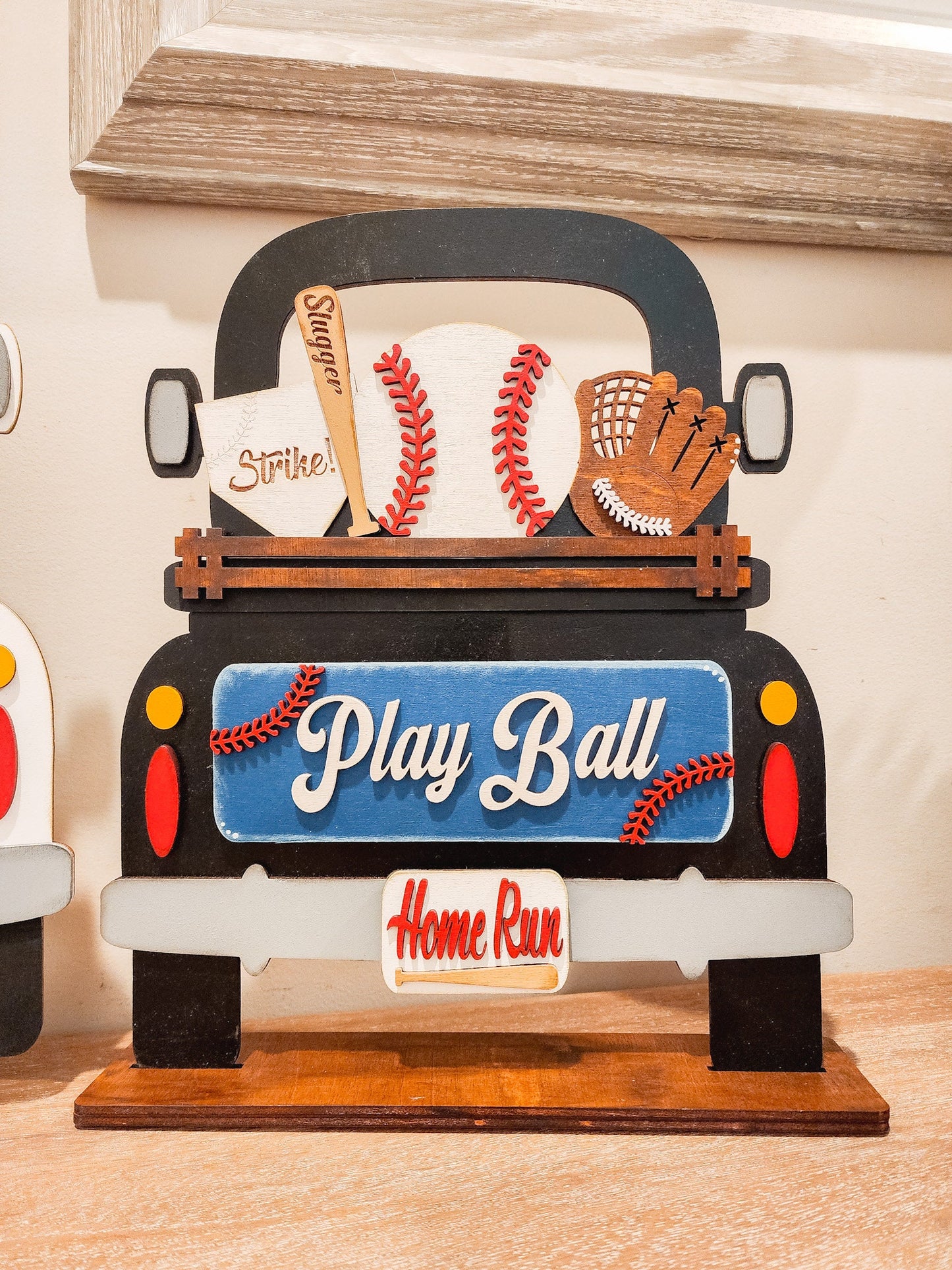 Baseball Interchangeable Truck Insert | Truck Door Hanger | Seasonal Decor | Tiered Tray Decor | Baseball Decor