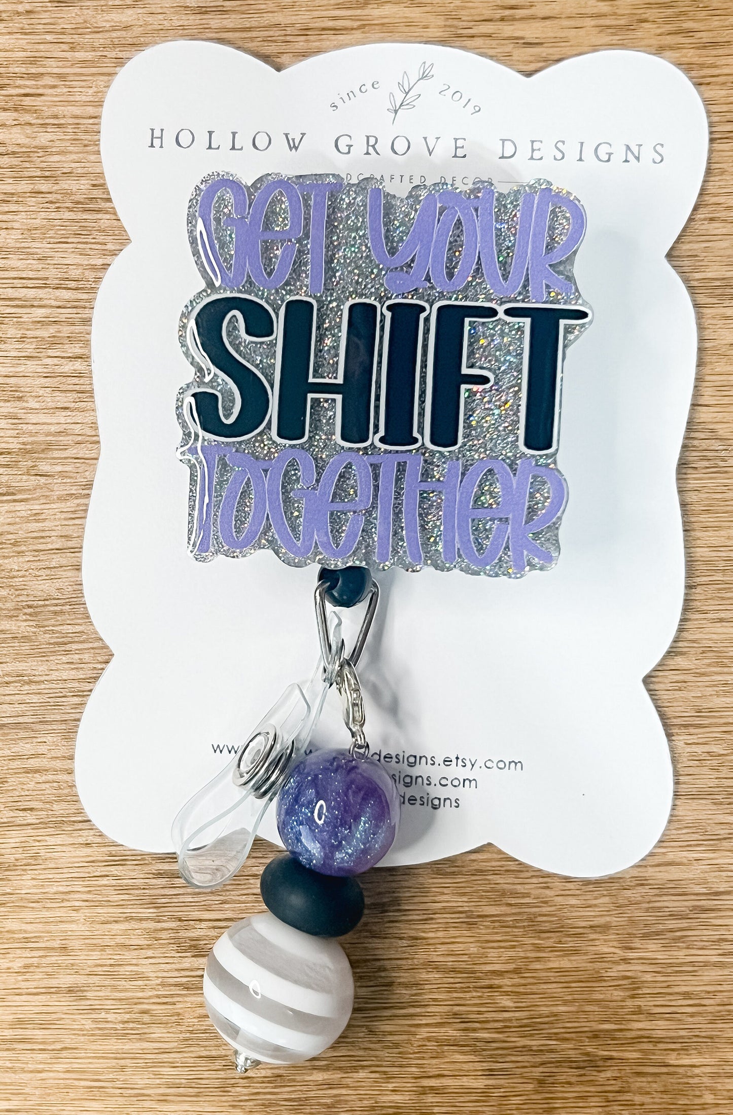 Get Your Shift Together Badge Reel| ID Hold | Beaded Badge Reel| Interchangeable Badge Reel| Funny Badge Reel