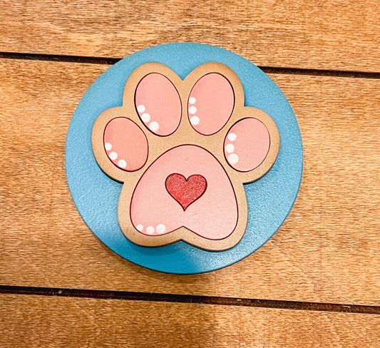 Cat Paw 3-Inch Insert for Interchangeable Seasonal Sign | Interchangeable Hanging Sign | Seasonal Decor | Cat Lover Decor