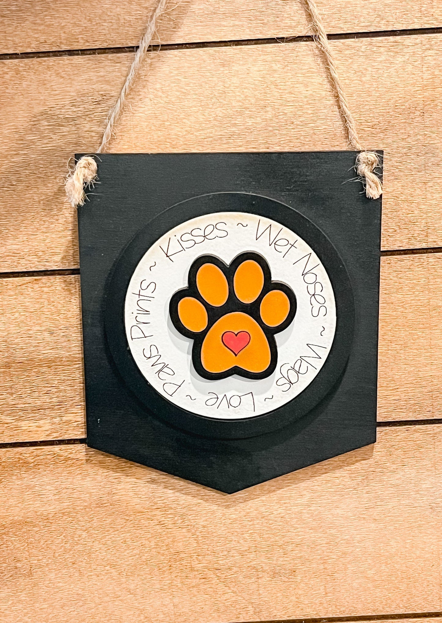 Dog Paw 3-Inch Insert for Interchangeable Seasonal Sign | Interchangeable Hanging Sign | Seasonal Decor | Pet Lover Decor | Dog Sign