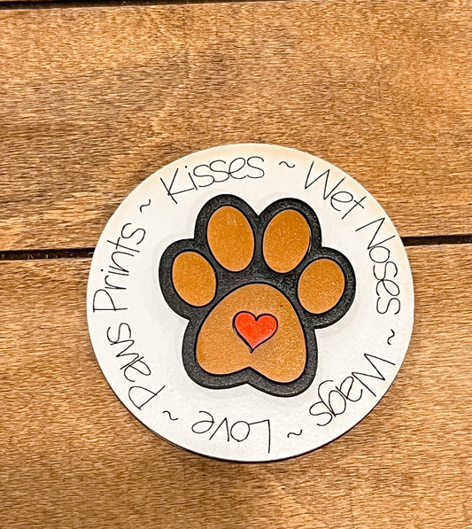 Dog Paw 3-Inch Insert for Interchangeable Seasonal Sign | Interchangeable Hanging Sign | Seasonal Decor | Pet Lover Decor | Dog Sign