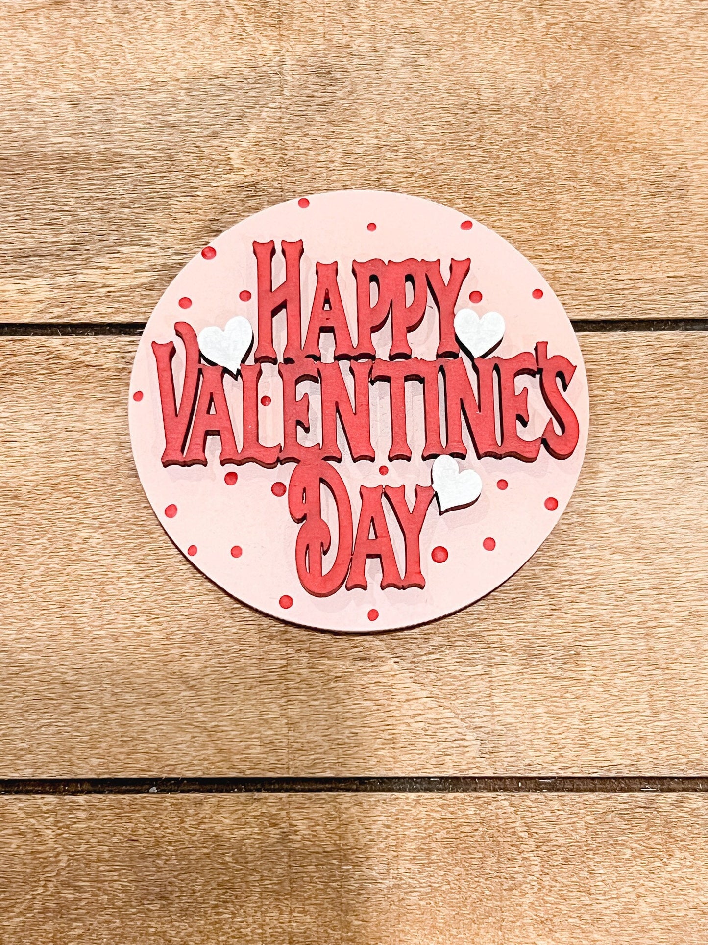 Happy Valentine's Day  3-Inch Insert for Interchangeable Seasonal Sign | Interchangeable Hanging Sign | Seasonal Decor | Vday Decor