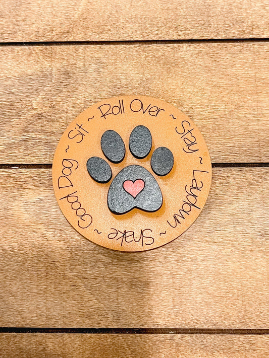 Dog Paw 3-Inch Insert for Interchangeable Seasonal Sign | Interchangeable Hanging Sign | Seasonal Decor | Pet Lover Decor | Dog Sign