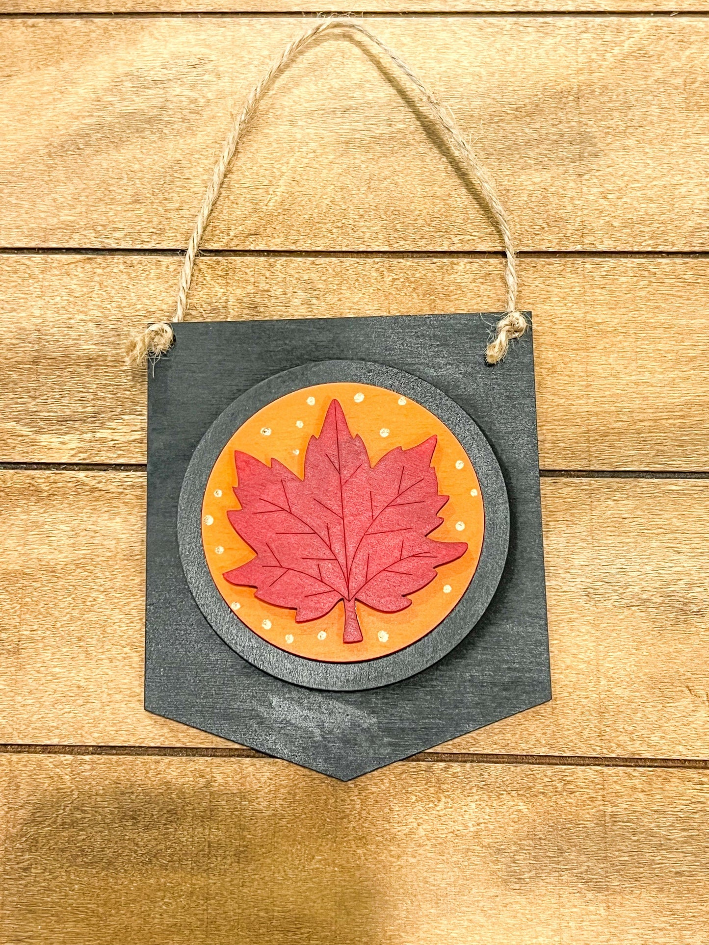 Fall Leaf 3-Inch Insert for Interchangeable Seasonal Sign | Interchangeable Hanging Sign | Seasonal Decor | Fall Decor