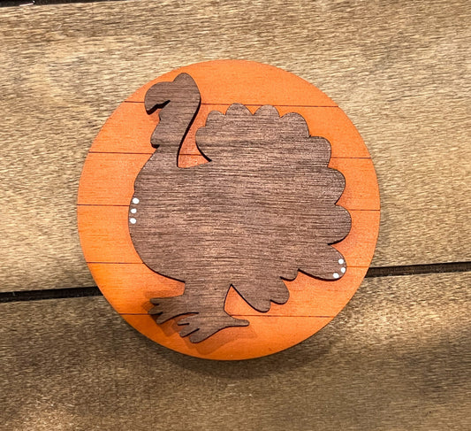 Thanksgiving Turkey 3-Inch Insert for Interchangeable Seasonal Sign | Interchangeable Hanging Sign | Seasonal Decor | Fall Decor