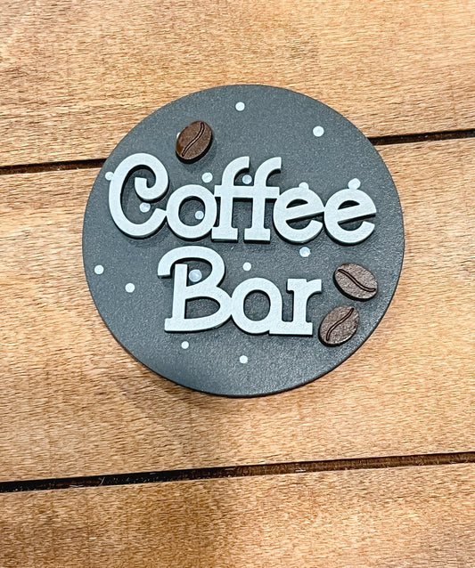 Coffee Bar 3-Inch Insert for Interchangeable Seasonal Sign | Interchangeable Hanging Sign | Seasonal Decor | Coffee Bar Decor