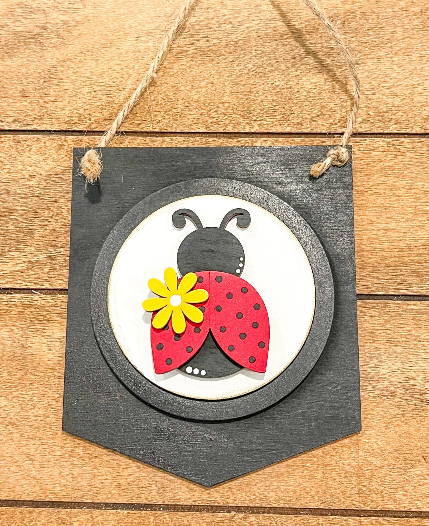 Lady Bug Insert for Interchangeable Seasonal Sign | Interchangeable Hanging Sign | Seasonal Decor | Spring Decor